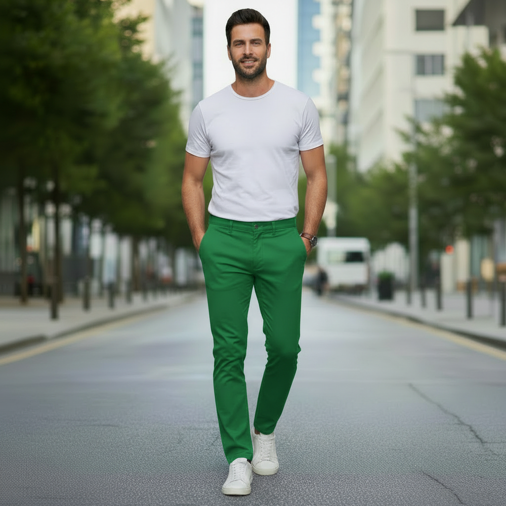 Kit 5 Calças De Sarja Premium Retrô Masculina - Últimas unidades