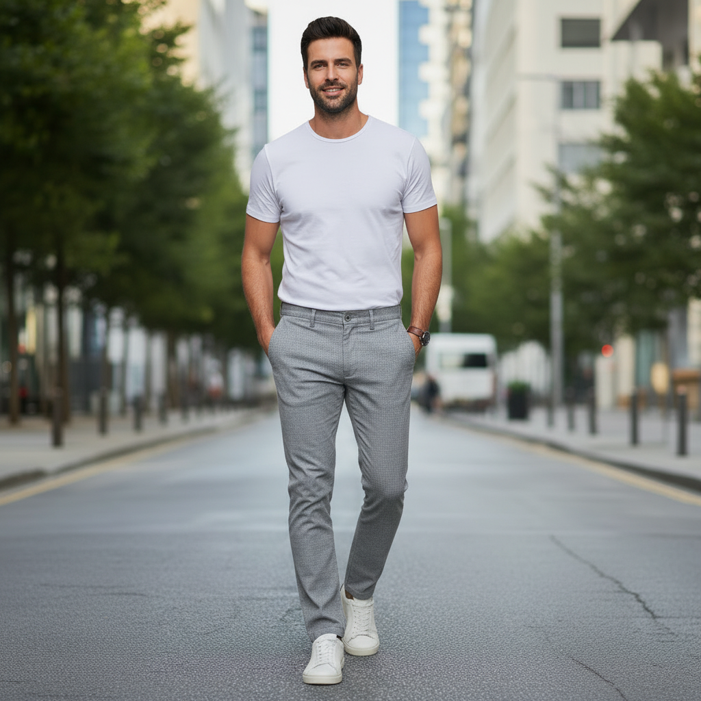 Kit 5 Calças De Sarja Premium Retrô Masculina - Últimas unidades