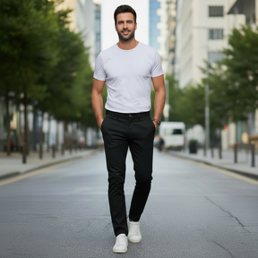 Kit 5 Calças De Sarja Premium Retrô Masculina - Últimas unidades